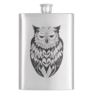 Uil Wild Animal Natuur Illustratie Art Tattoo Flacon