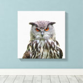 Uil wild dier peekaboo foto canvas afdruk (Insitu (Houten vloer))