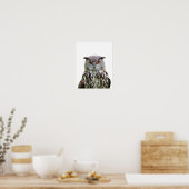 Uil wilde bosdier foto peekaboo kinderkamer poster (Keuken)