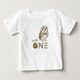 Uil Wilde Eén Waterverf Eerste Verjaardag Baby T-s