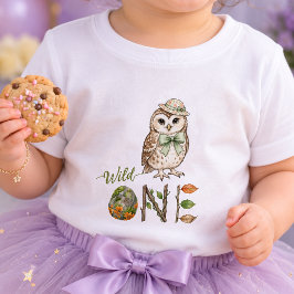 Uil Wilde Eén Waterverf Eerste Verjaardag Baby T-s