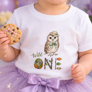 Uil Wilde Eén Waterverf Eerste Verjaardag Baby T-s