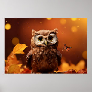 Uil Wilde Vogel Dier Rustig Vreedzaam Poster