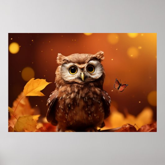 Uil Wilde Vogel Dier Rustig Vreedzaam Poster (Voorkant)