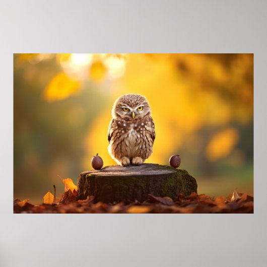 Uil Wilde Vogel Dier Rustig Vreedzaam Poster (Voorkant)