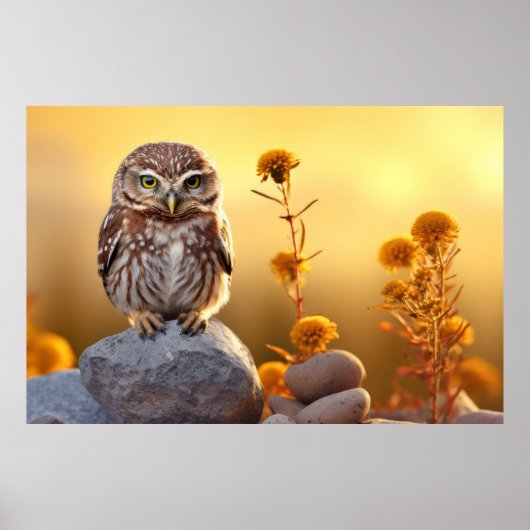 Uil Wilde Vogel Dier Rustig Vreedzaam Poster (Voorkant)