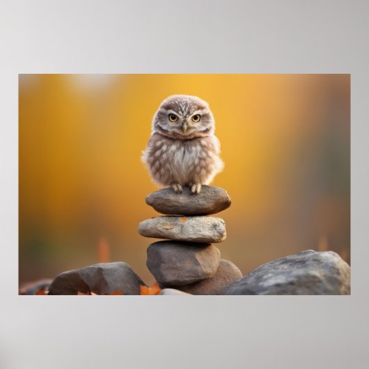 Uil Wilde Vogel Dier Rustig Vreedzaam Poster (Voorkant)