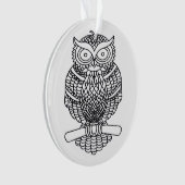 Uil (wit) - Acrylaat Ornament (voorkant)