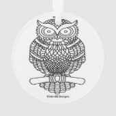 Uil (wit) - Acrylaat Ornament (achterkant)