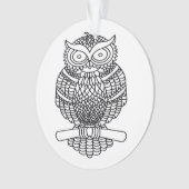 Uil (wit) - Acrylaat Ornament (voorkant)