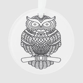 Uil (wit) - Acrylaat Ornament