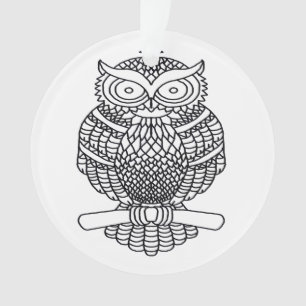 Uil (wit) - Acrylaat Ornament