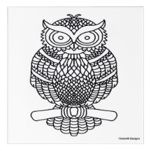 Uil (wit) - Acrylprint