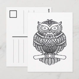 Uil (wit) - Ansichtkaart Briefkaart