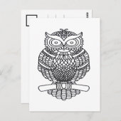 Uil (wit) - Briefkaart (Voorkant / Achterkant)