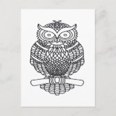 Uil (wit) - Briefkaart (Voorkant)