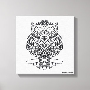 Uil (wit) - Canvas Afdruk