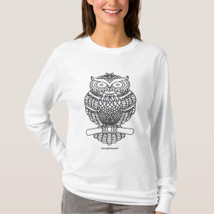Uil (wit) - Dames Lange Mouwen T-shirt