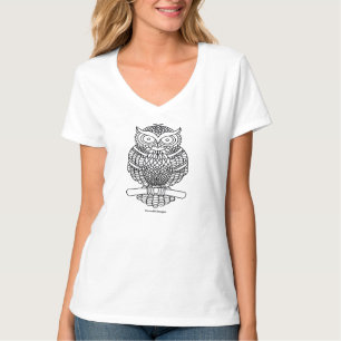 Uil (wit) - Dames V T-Shirt