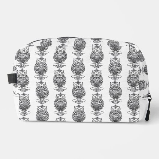 Uil (wit) - Dopp Kit Toilettasje (Voorkant)