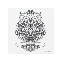 Uil (wit) - Metal Print