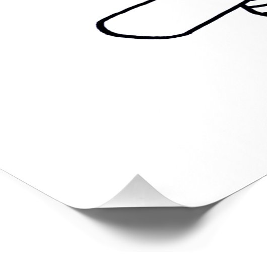 Uil (wit) - Poster Print (Hoek)