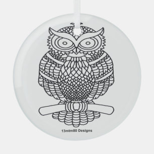 Uil (wit rond) - Glasornament Glas Ornament
