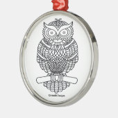 Uil (wit rond) - Premium Ornament (Links)