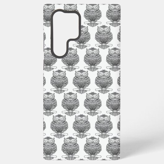 Uil (wit) - Samsung Case Galaxy Hoesje (Achterkant)