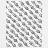 Uil (wit) - Schapenwollen deken (Voorkant)