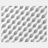 Uil (wit) - Schapenwollen deken (Voorkant (Horizontaal))