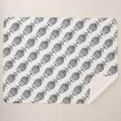 Uil (wit) - Sherpa Deken (Voorkant (horizontaal))