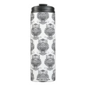 Uil (wit) - Thermische tumbler Thermosbeker (Voorkant)