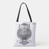 Uil (wit) - Totaal Tote Bag (Achterkant)