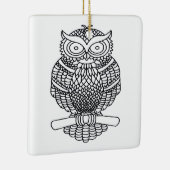 Uil (wit vierkant) - Keramisch Ornament (Rechts)