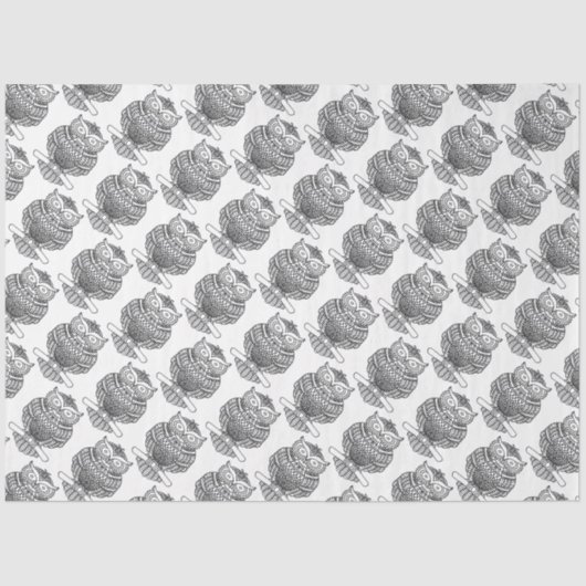 Uil (wit) - Weefselpapier Tissuepapier (Voorkant)