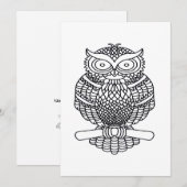 Uil (wit) - Wenskaart Feestdagenkaart (Voorkant / Achterkant)