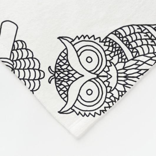 Uil (wit) - wollen deken (Hoek)