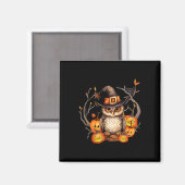 Uil Witch Pet Pompoen Spooky Halloween Kinder Mann Magneet (Voorkant / Achterkant)