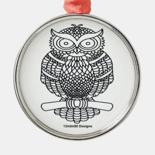 Uil (witte ronde) - Premium Ornament
