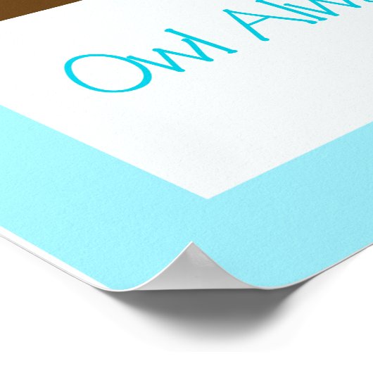 Uil zal altijd van je houden (Blauw)  KUNSTDRUK 16 Poster (Hoek)