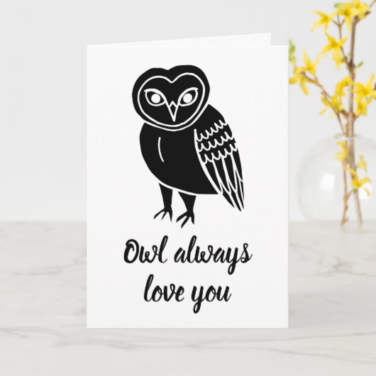 Uil zal altijd van je houden kaart (Gele Bloem)
