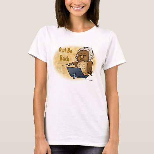 Uil Zal Bach Grappig T-Shirt (Voorkant)