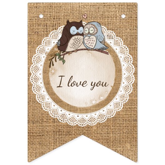 Uil Zal Je Altijd Liefhebben Casual Bruiloft Net G Vlaggetjes (Eerste vlag)