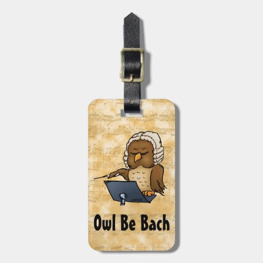 Uil zijn als Bach Bagagelabel (Voorkant verticaal)