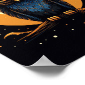 Uil Zittend op Boomtak Volle Maan Poster (Hoek)