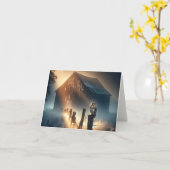 Uil zittend op een Boerderijen hek Post Note Kaart (Gele Bloem)