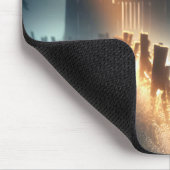 Uil zittend op een Boerderijen hekpaal Muismat (Hoek)