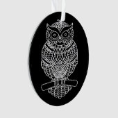 Uil (zwart) - Acrylaat Ornament (voorkant)