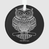 Uil (zwart) - Acrylaat Ornament (achterkant)